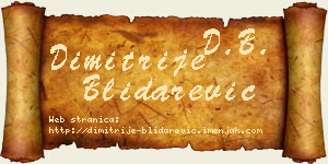 Dimitrije Blidarević vizit kartica
